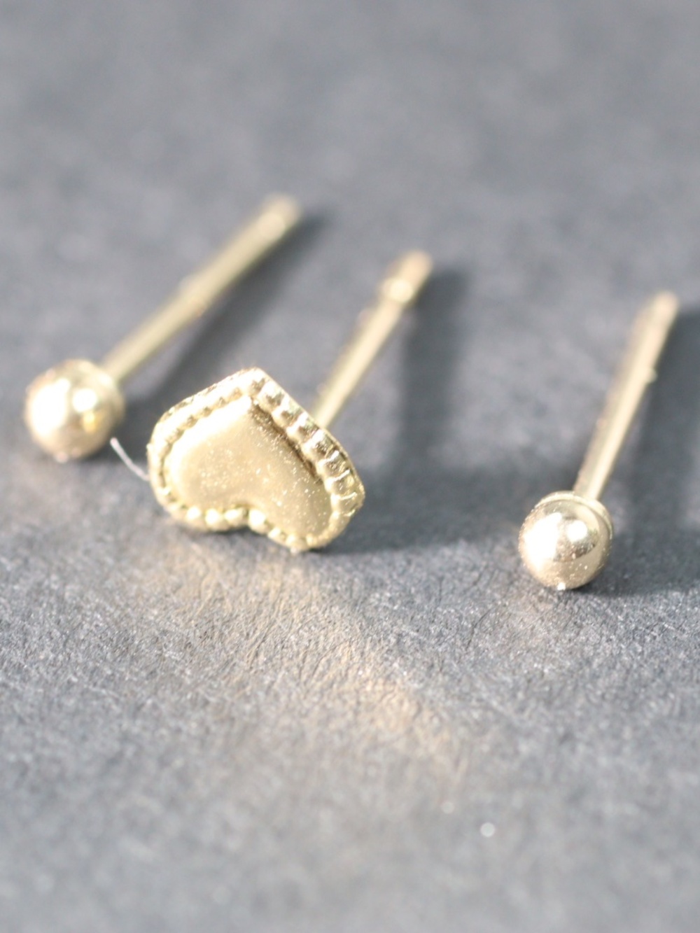 14Kt Gold THREE  Pc of Earrings mark 14k Solid gold New Set OF 3